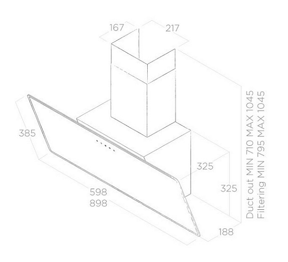 Наклонная вытяжка Elica SHIRE BK/A/90 NO PLUG