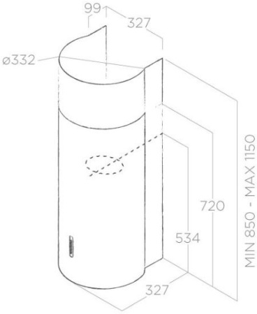 Настенная вытяжка Elica STONE WH/A/33