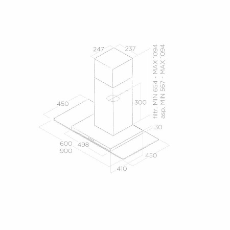 Настенная вытяжка Elica FLAT GLASS IX/A/90