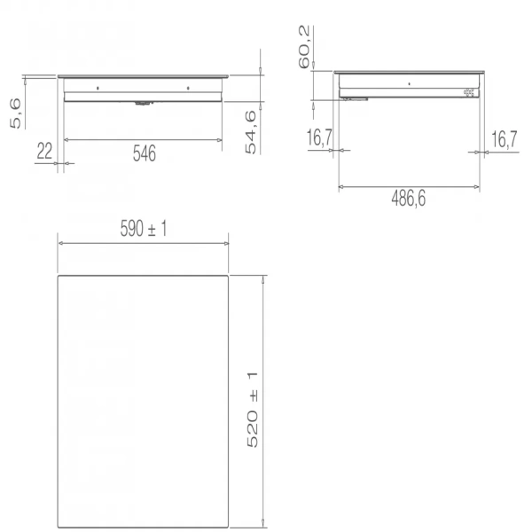 Варочная панель с вытяжкой Elica RATIO 603 BL