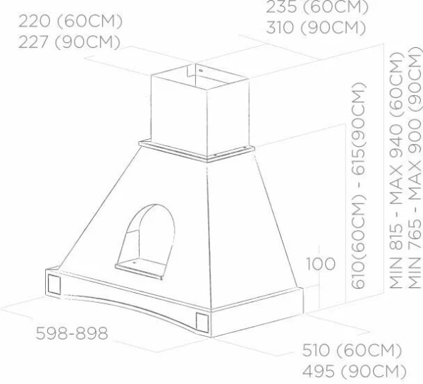 Настенная вытяжка Elica MENSOLA WH/A/60 T.GREZZO