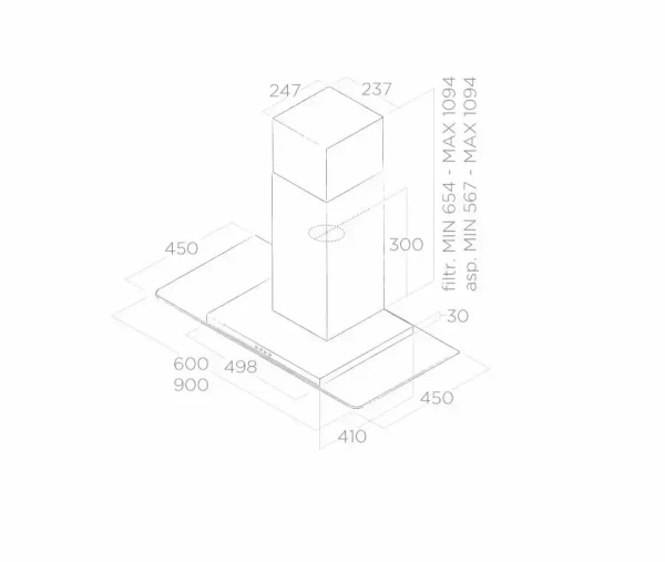 Настенная вытяжка Elica FLAT GLASS PLUS IX/A/90