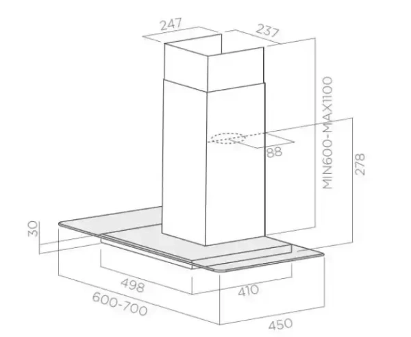 Настенная вытяжка Elica FLAT GLASS PLUS IX/A/60