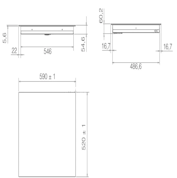 Варочная панель с вытяжкой Elica RATIO 604 BL