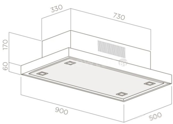Встраиваемая вытяжка Elica CLOUD FIVE 90X50