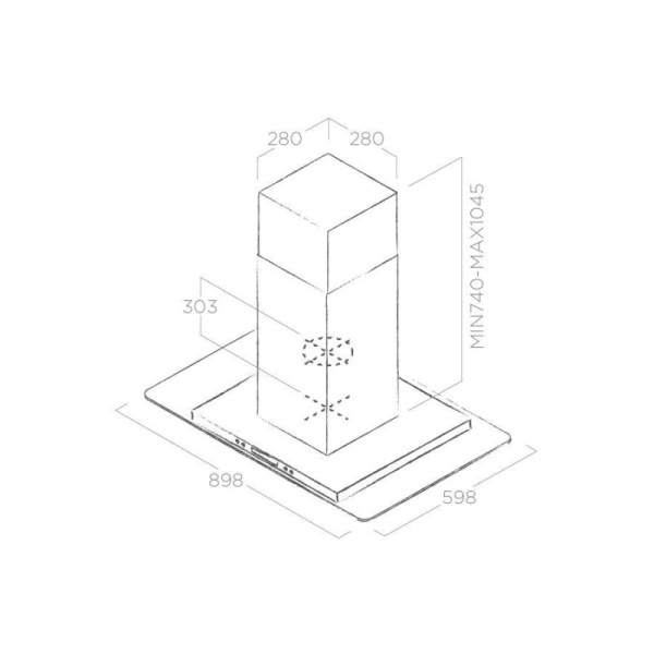 Островная вытяжка Elica FLAT GLASS PLUS ISLAND IX/A/90